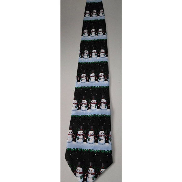Vintage Hallmark Neck Tie Christmas Winter Snowman Design ⛄️⛄️⛄️ - Picture 1 of 6